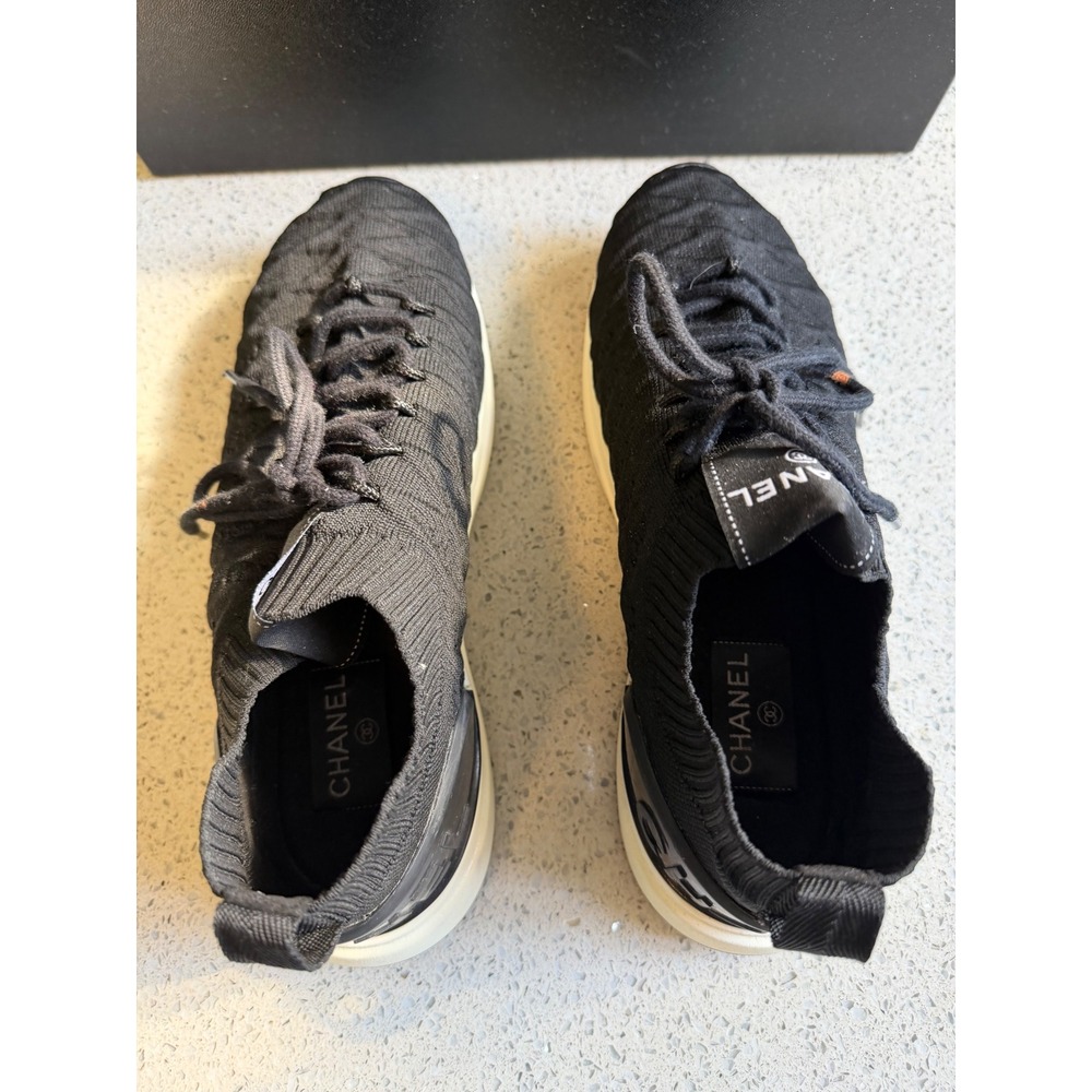 Chanel Sneakers Black Knit Size 40 - Picture 7 of 10
